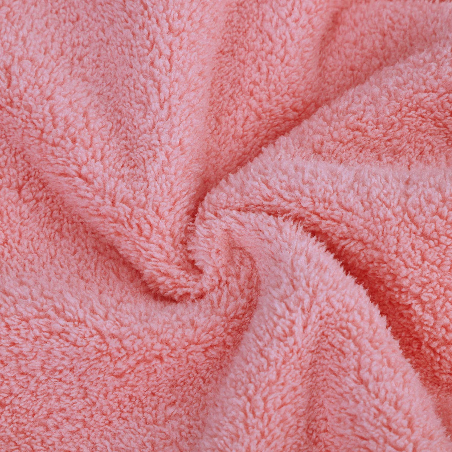 2 Serviettes Cheveux Microfibre Bonnet Ours - Séchage Rapide Absorbant Turban Douche (Bleu & Rose)