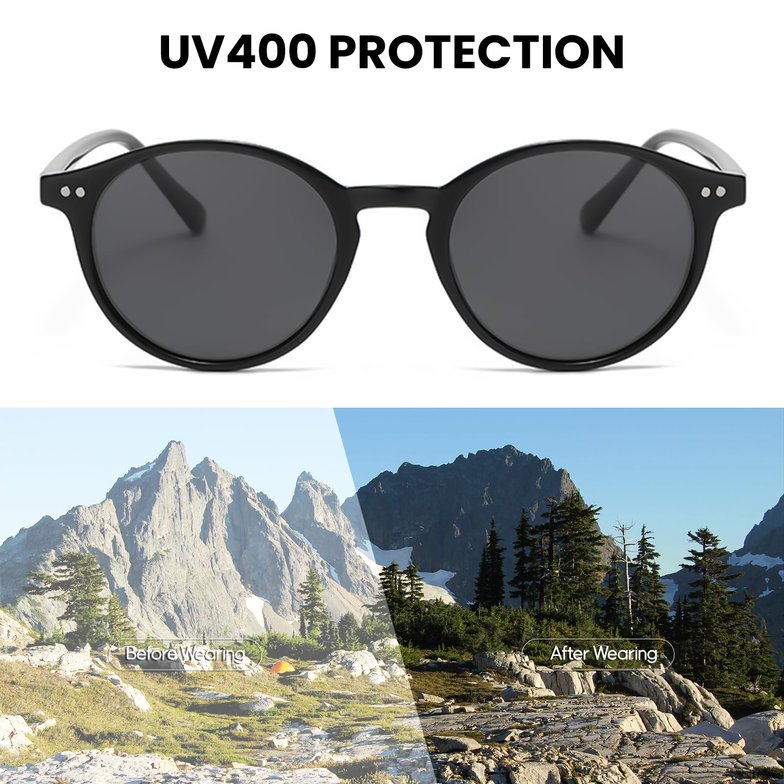 Gafas de sol para niños, polarizadas, redondas, jóvenes, niñas, clásicas, adolescentes, niños, gafas de sol UV400, protección para 8-18 años