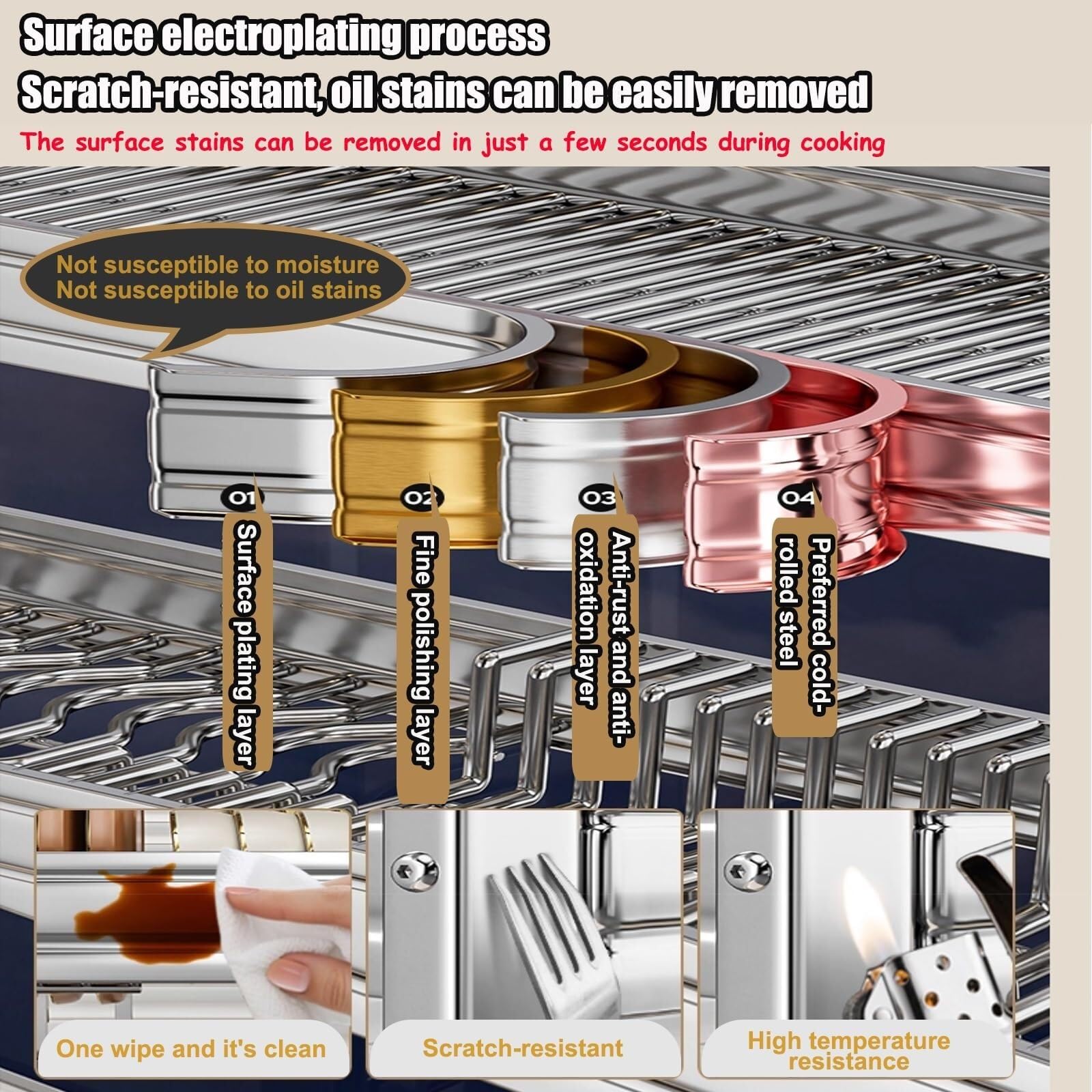 Rejilla for secar platos extra grande multifuncional escurridor de platos | Escurreplatos grandes for encimera de cocina de acero inoxidable