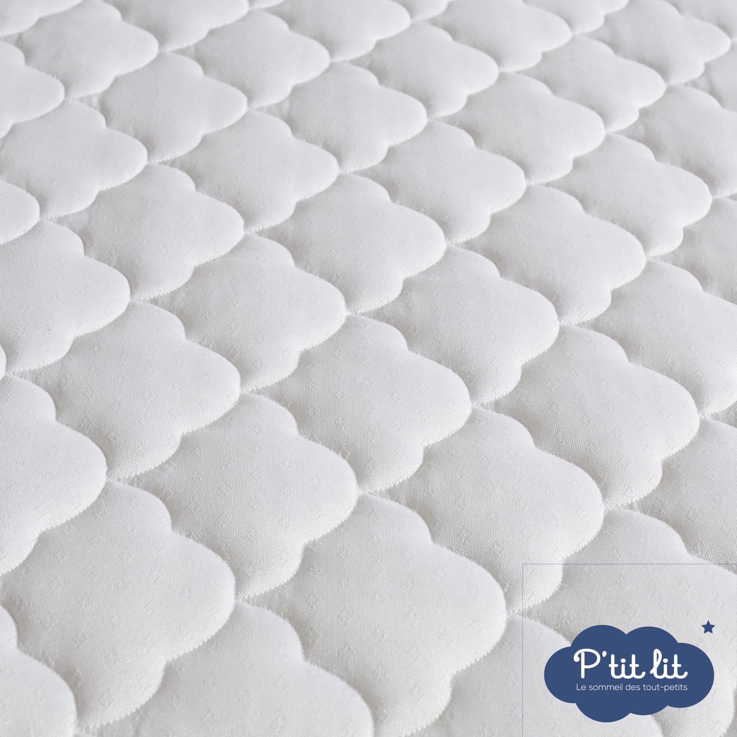 P'TIT LIT - Matelas Bébé Bamboo - 60x120 cm - Viscose Douce et Absorbante - sans Traitement Chimique - Déhoussable - Oeko Tex® - Fabrication Française