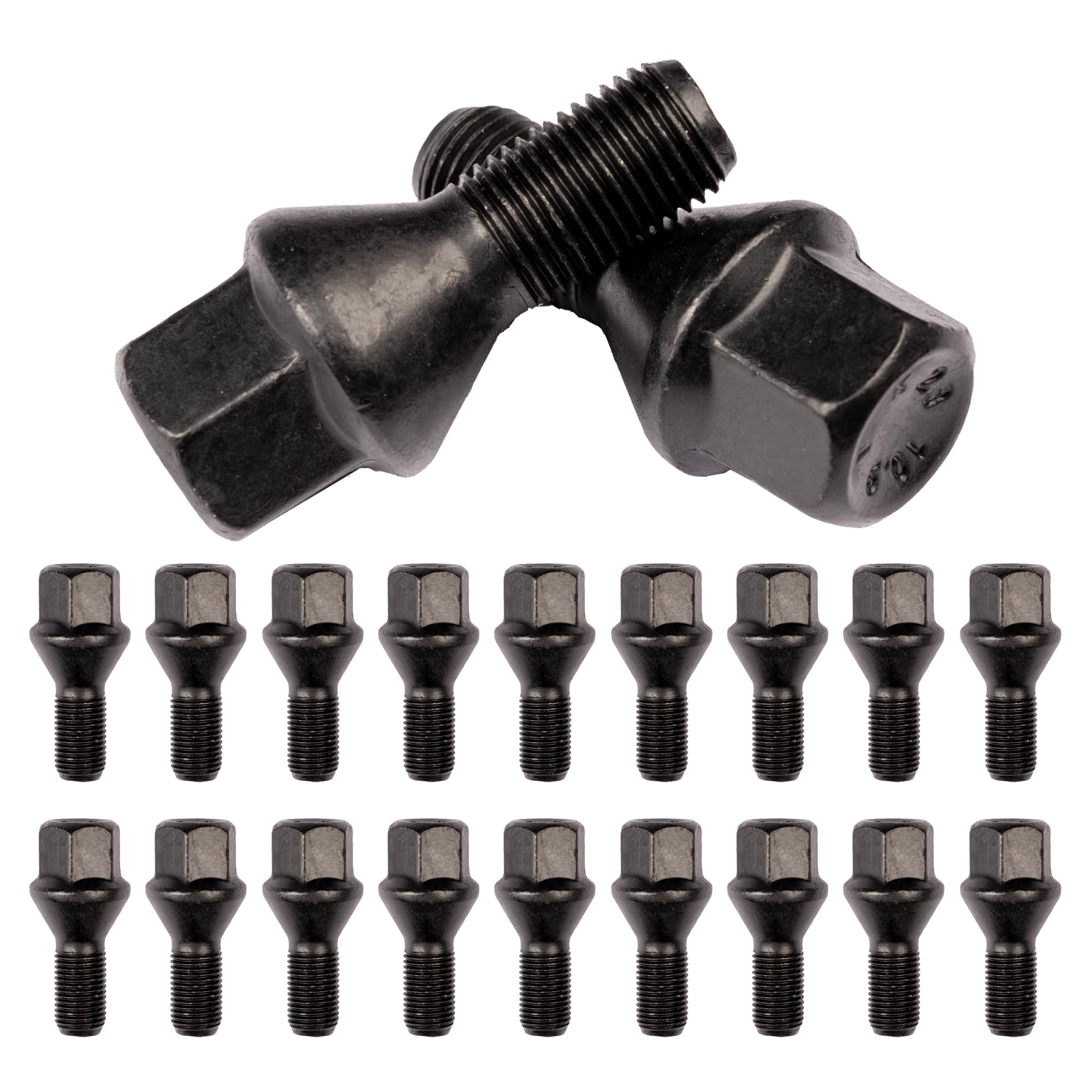 Kit 20 bulloni ruota neri Compatibili con Jeep Renegade dal 2014 e Compass solo dal 5/2020 in poi ruote cerchi in acciaio e in lega Farad