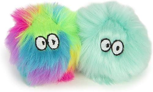 SmartyKat (2 unidades Fuzzy Friends Pelota de hierba gatera de peluche para gatos, arcoíristurquesa, 2 unidades