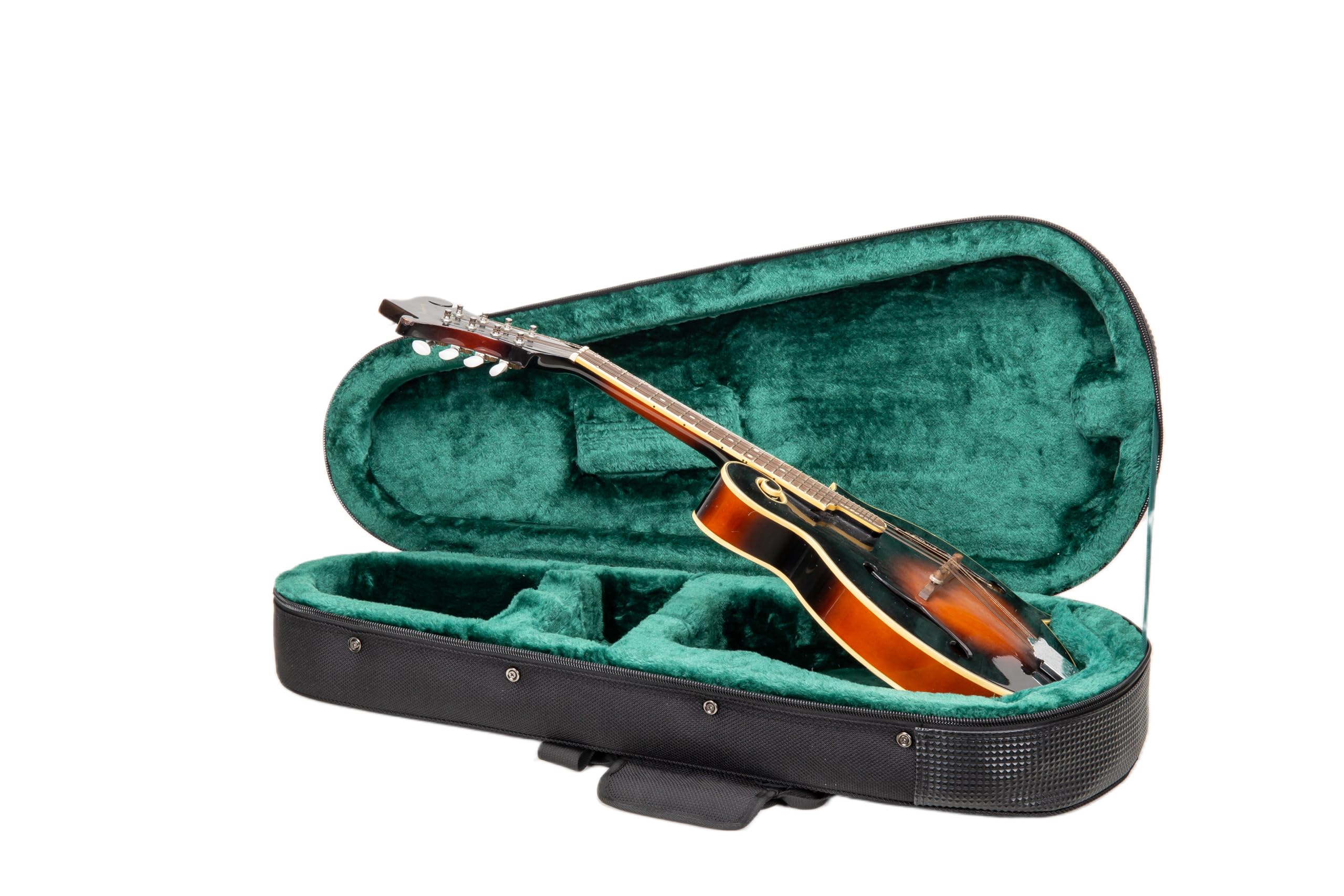Crossrock Foam Case for A &amp; F Style Mandolin | Lightweight Black Gig Bag with Plush Interior &amp; Storage, Detachable Backpack (CRP300MAFBK)