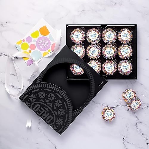 Miniatura 5 de OREOiD Caja de regalo de galletas, galletas de sándwich de chocolate con chocolate blanco y espolvorear (12 unidades, gracias)