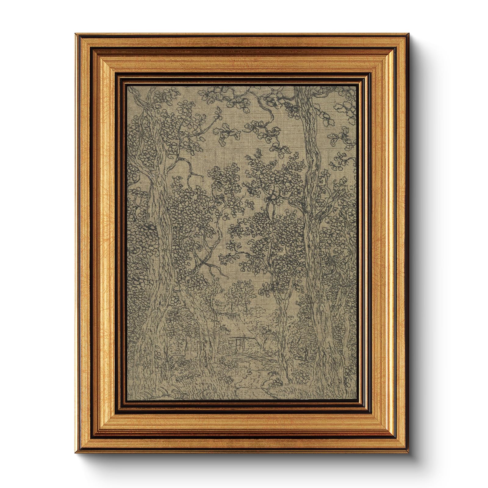 HUARCEY - Gold Framed Canvas for Wall, Antique Design, Ancient Landscape Images, Classic Decor, Kitchen Shelf Decor, Bedroom Decor and Kitchen Shelf, Paintings in