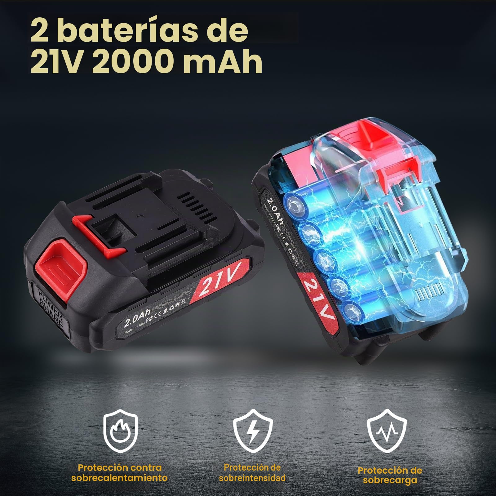 Tijeras de Podar Eléctricas: Tijeras de podar bateria con 3 opciones de apertura: 10mm, 20mm y 30mm, 2 baterías de 2000mAh 24V, Motor 800W, Podadora Eléctrica Inalámbrica de 30 mm