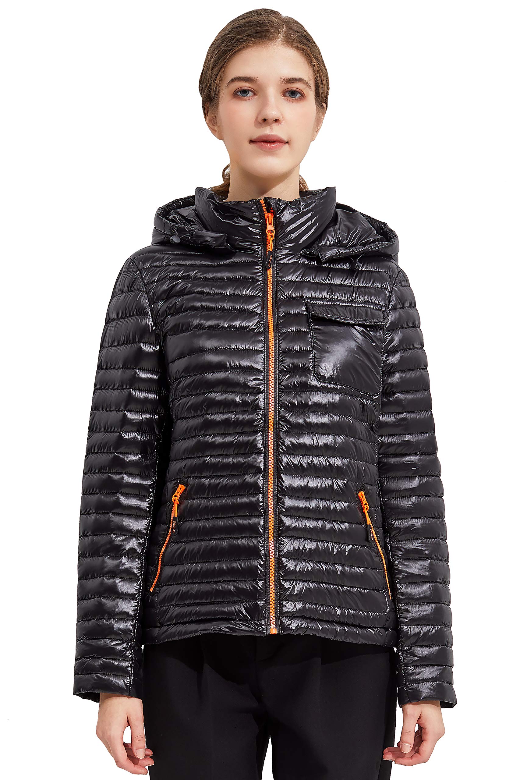 Women's Light Down Jacket Packable Winter Coat Hooded Cropped Puffer Jacket