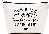 Vista 150 de LIBIHUA Bolsa de maquillaje para mujer, bolsa de cosméticos regalos para ella, bolsa de viaje femenina, Beige natural, 283-a mi increíble tía futura