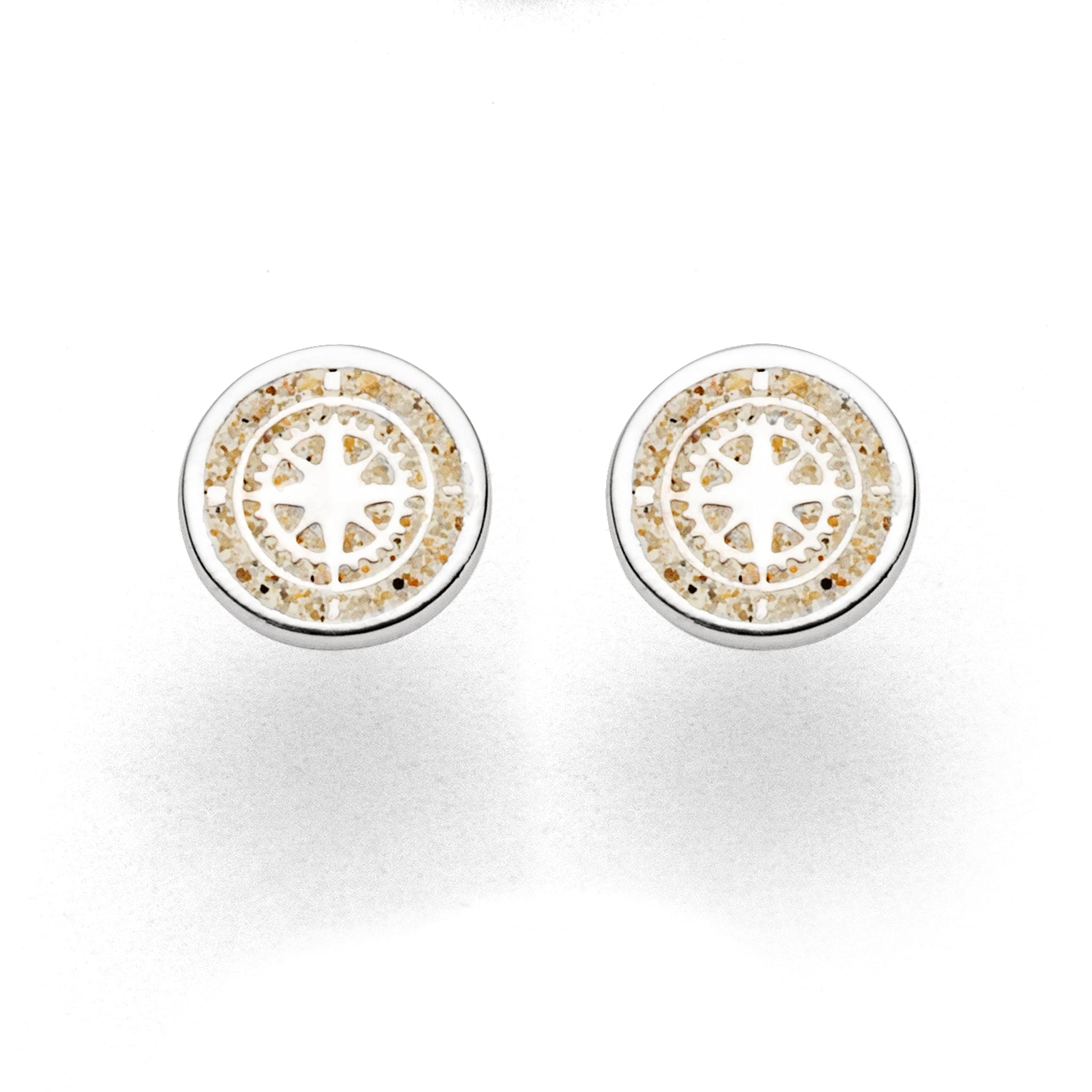 Dur Schmuck Ohrring KOMPASS Strandsand, Silber 925/- rhodiniert (O5039)
