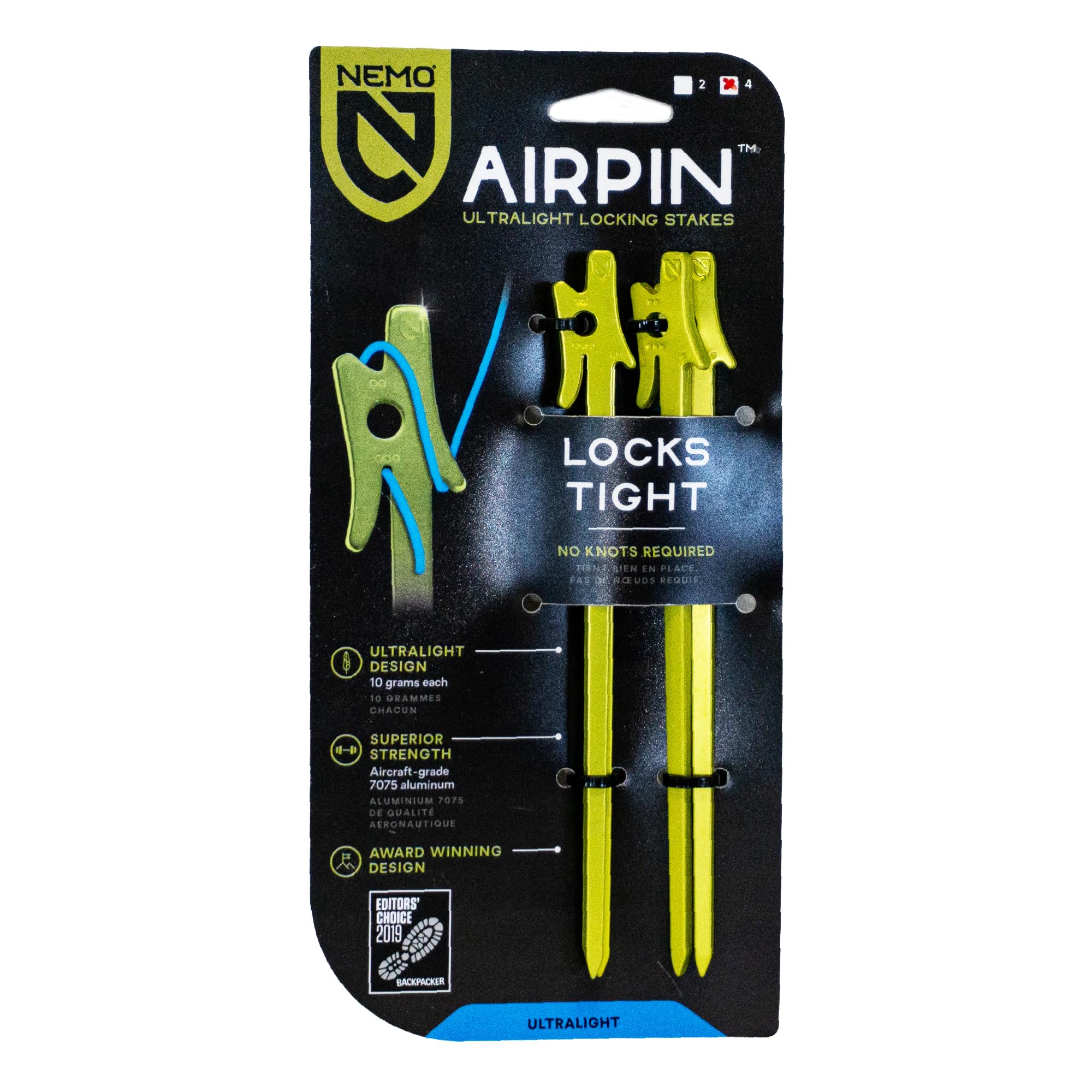 NEMO Equipment Airpin Tent Stakes - One Color - 4-Pack