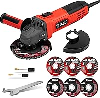 SHALL 4.5" 11000 RPM 4Amp Angle Grinder with Guards, Cutting Discs, Grinding Wheels, Non-Slip Handle for Metal & Wood Cutting