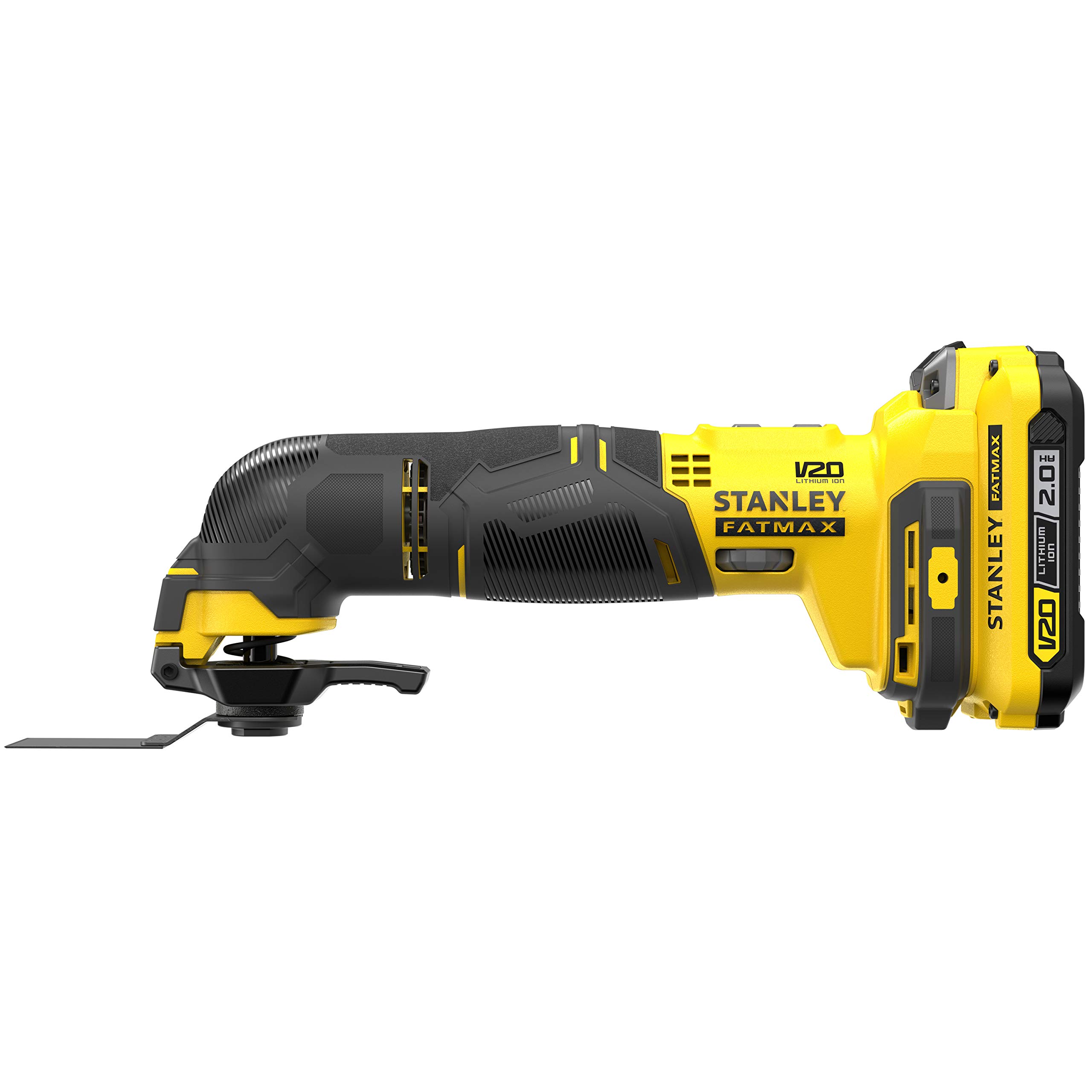Stanley FATMAX SFMCE500D2K-QW - Herramienta Multifunción Rotativa Sin Cable, 8000-18000 oscil/min, Con 1 Maletín, 2 Baterías 2Ah, 1 Cargador Gama FATMAX V20 (18v)