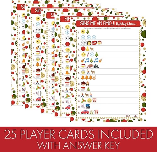 Miniatura 3 de DISTINCTIVS Juego de fiesta de Navidad - Cántame un emoji, 25 jugadores