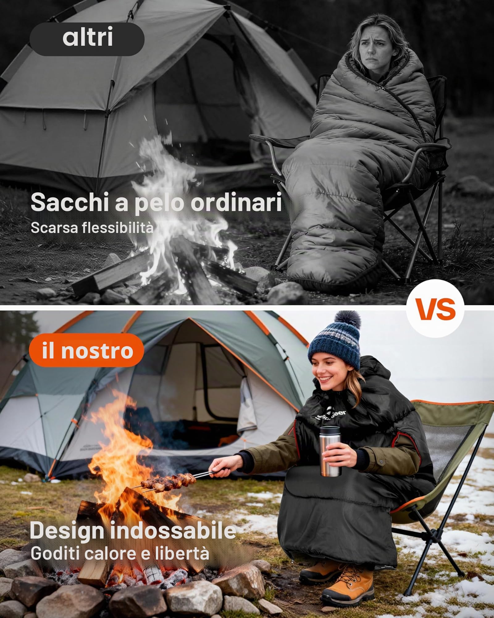 Sacco a pelo 3-4 stagioni, 220 x 84 cm, impermeabile, leggero, per campeggio, viaggi e attività all'aperto, ideale per adulti 1,9 kg