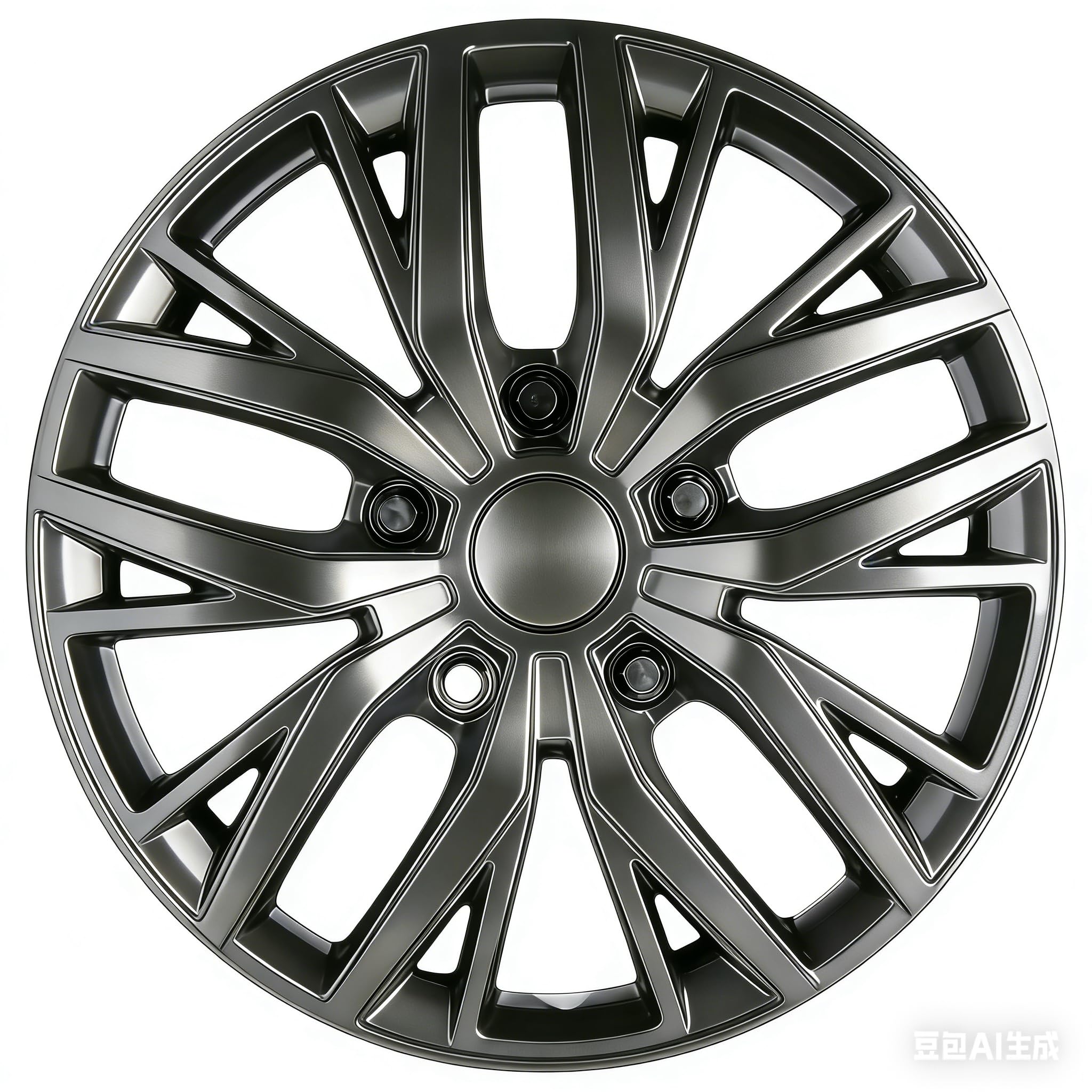 Photo 1 of 15-Inch ABS Hubcaps with Steel Rings & Adjusters, Patented Design, Universal Fit, Set of 4 Wheel Covers (Gunmetal Grey)