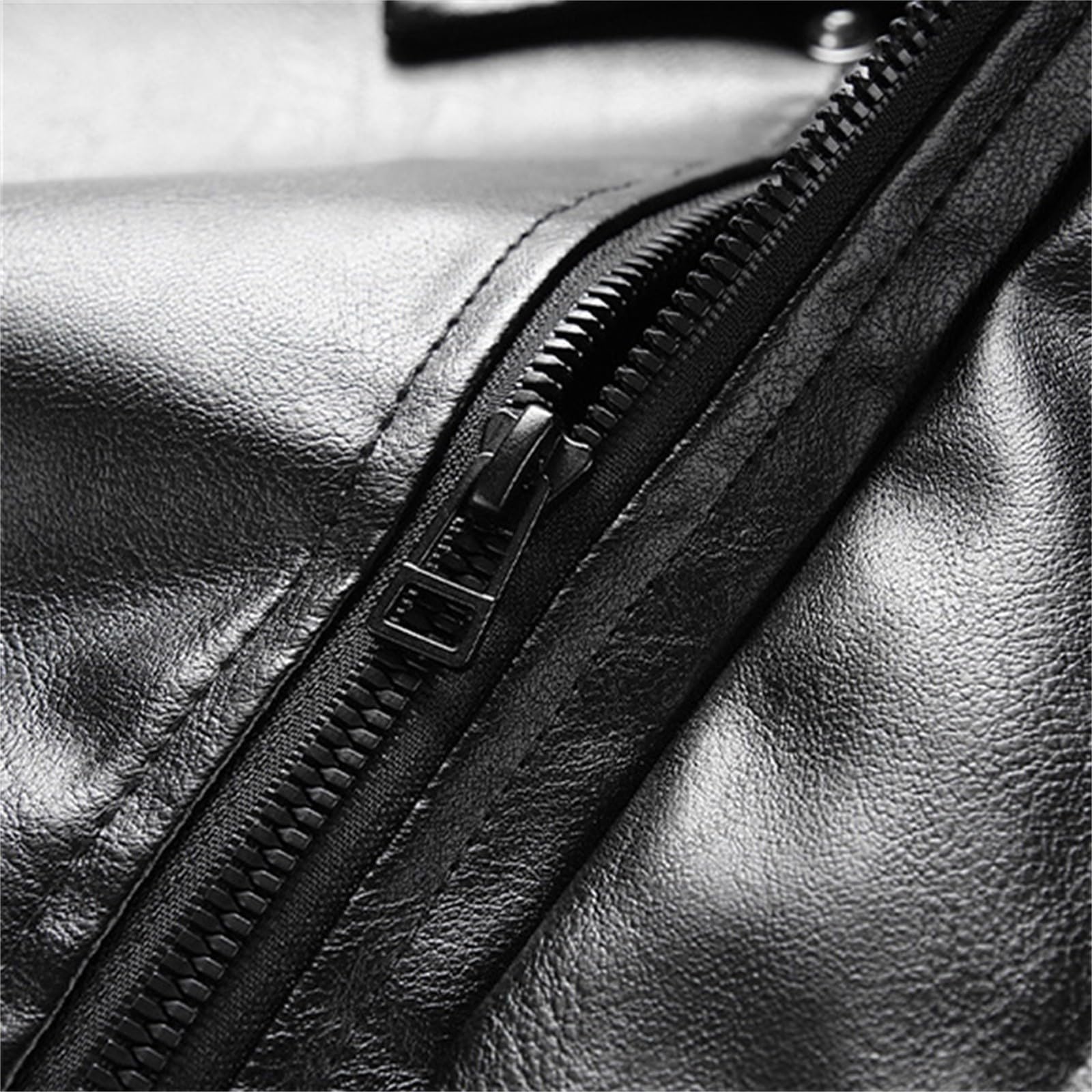 Giacca in pelle da uomo, in ecopelle, bomber, da moto, classica, college | Giacca in ecopelle con polsini regolabili, giacca da lavoro con risvolti, giacca western, tinta unita
