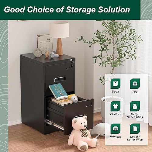 Miniatura 20 de Superday Archivadores de 3 cajones, archivador vertical de 18 pulgadas de profundidad con cerradura, archivador de bloqueo para oficina en casa