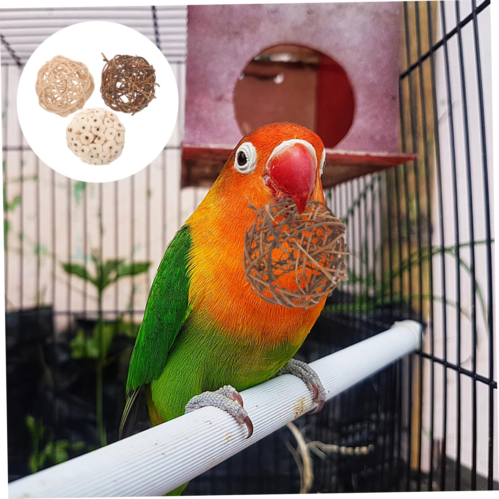 VANZACK 36pièces Jouets à Mâcher pour Oiseaux Rotin Résistantes pour Perroquets Et Cockatiels Décoration Et Activité Ludique