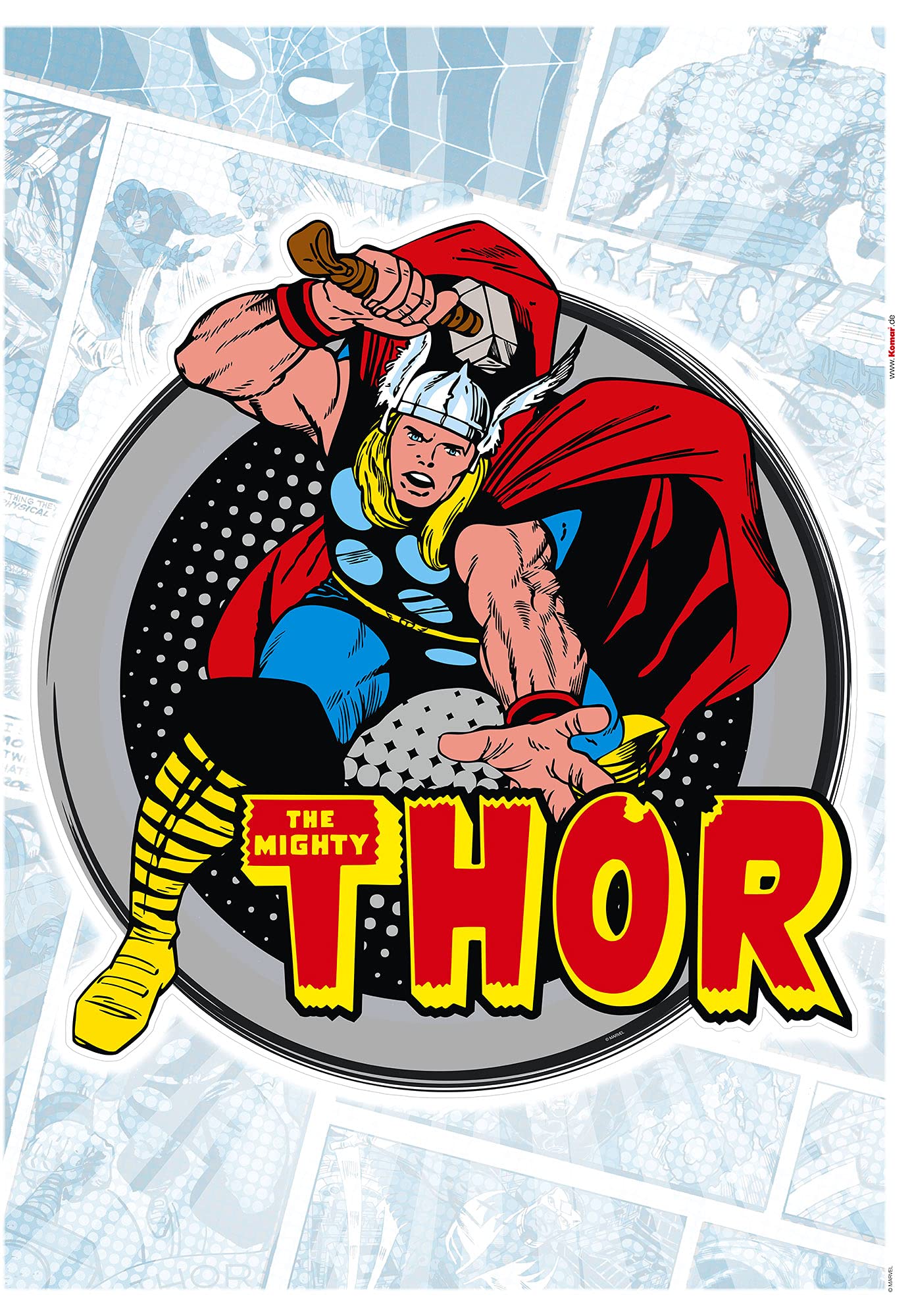 Komar Marvel Wall Sticker Thor Comic Classic 50 x 70 cm (W x H) 1 Piece Thor, Avenger, Odin, Decorative Sticker, Wall Sticker - Image 2