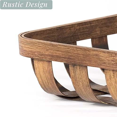 Miniatura 7 de Barnyard Designs Cestas de tabaco rústicas vintage bandejas de anidación de granja, juego de 3