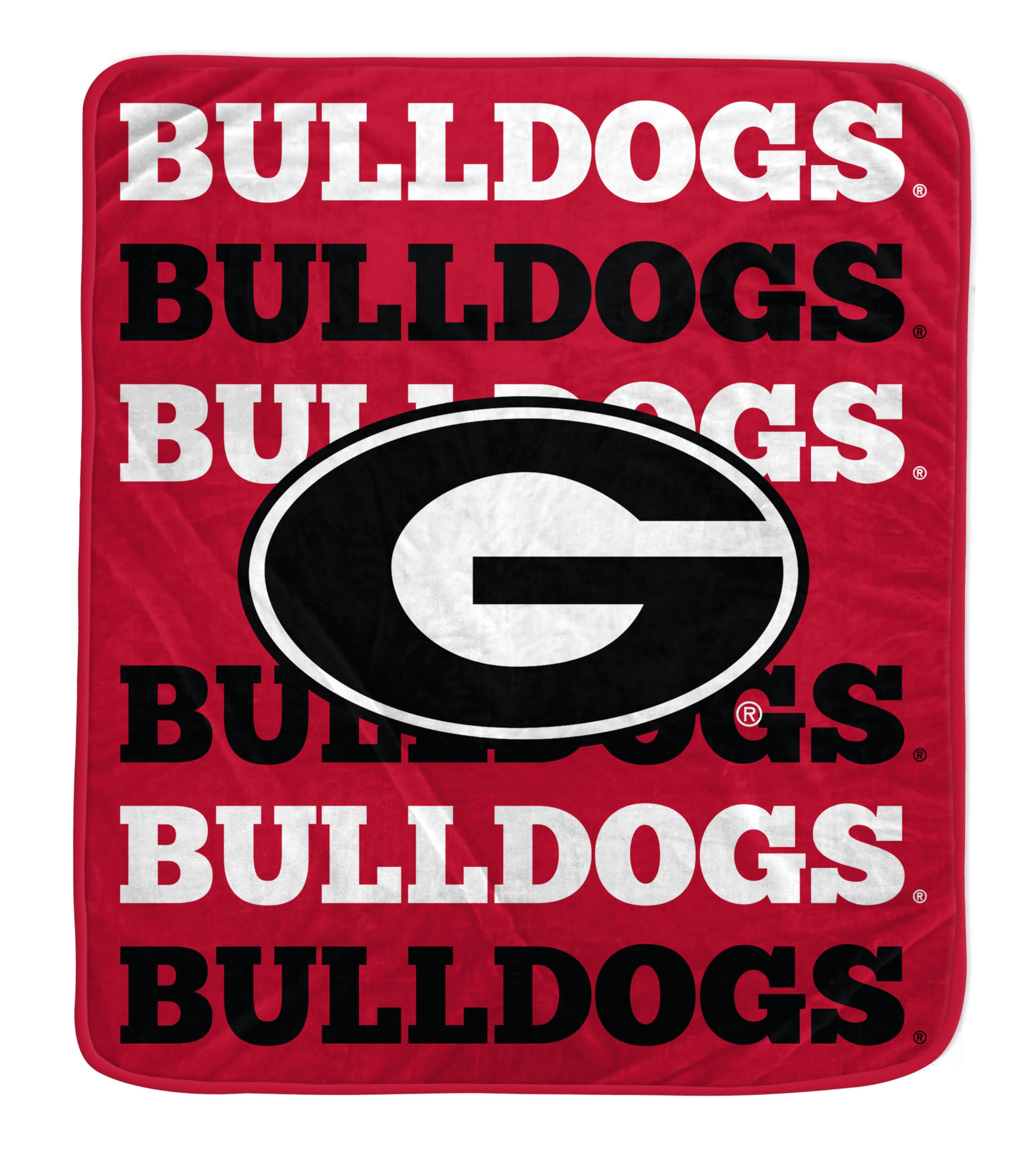Pegasus Sports NCAA Georgia Bulldogs Repeat Refresh Wordmark Fleece Blanket