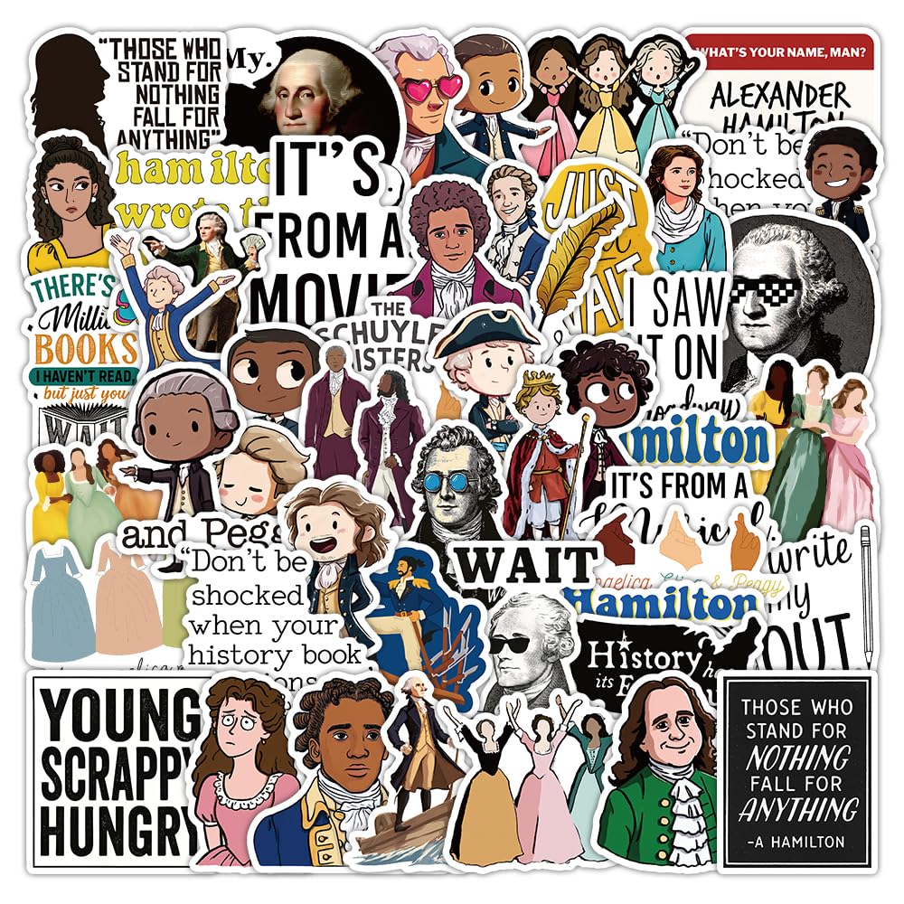 Hami_lton Stickers| 50 Pcak | Vinyl Waterproof Stickers for Laptop,Bumper,Water Bottles,Computer,Phone,Hard hat,Car Sticker and Decals