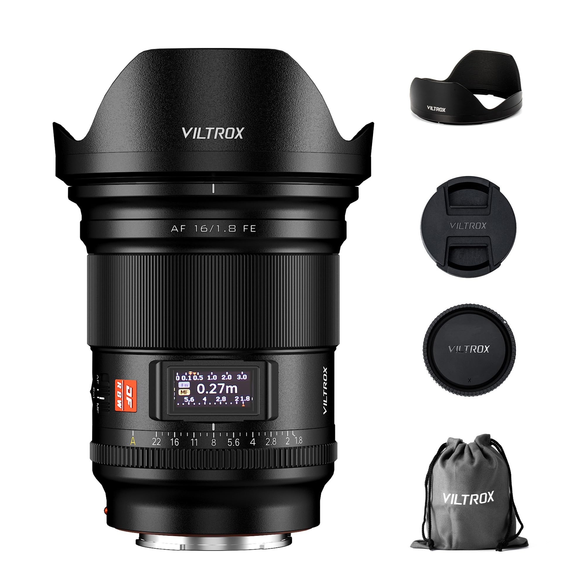VILTROX 16mm F1.8 FE Lens for Sony E Mount, Large Aperture F/1.8 Auto Focus Full Frame Wide-Angle Lens for Sony E-Mount Mirrorless Camera Alpha a7II a7III a7RIII a7RIV a7S a7SII a9 a7C
