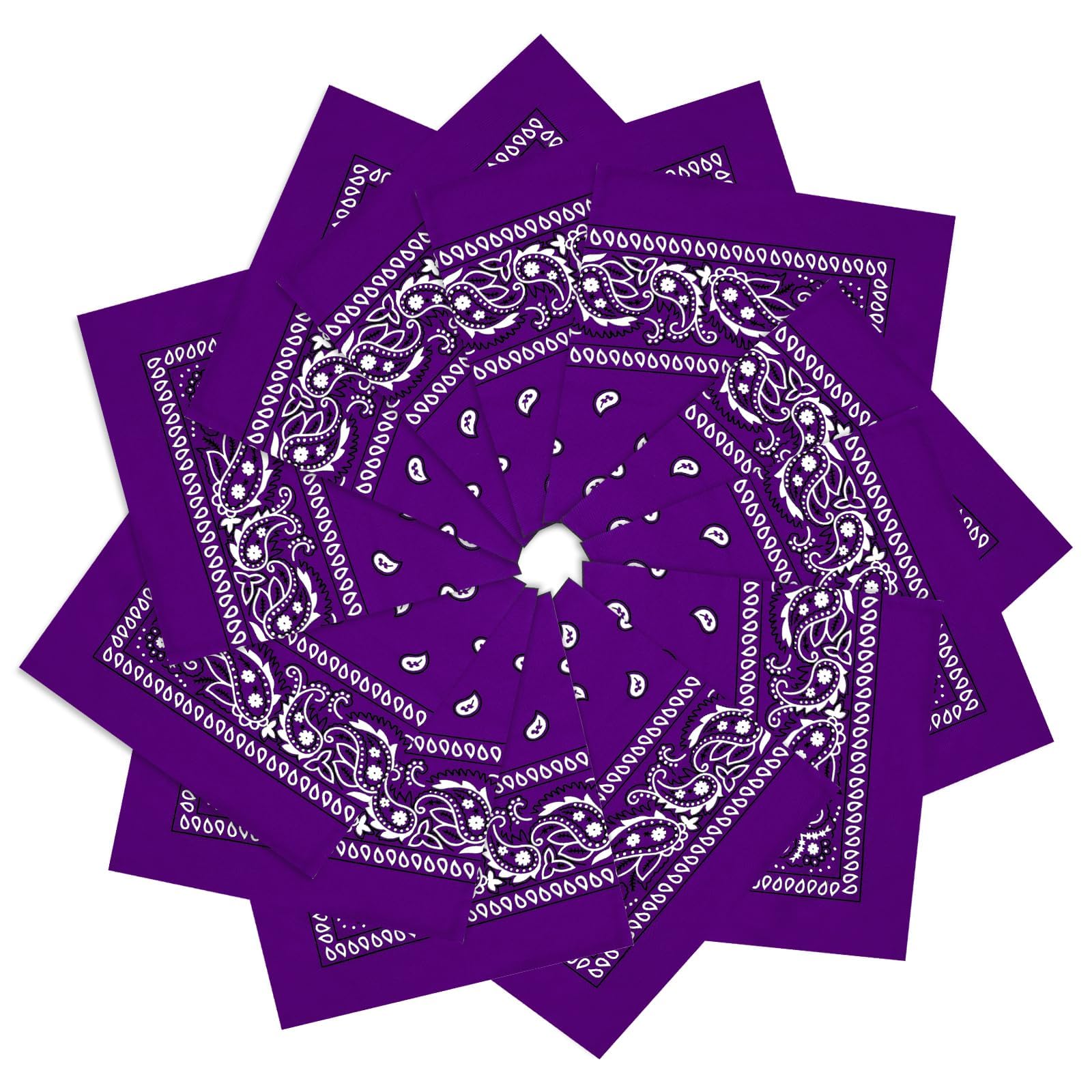 12 Pack Bandanas Unisex Paisley Cowboy Bandanas Bulk Multi Purpose Headband Scarf for Men Women Costume