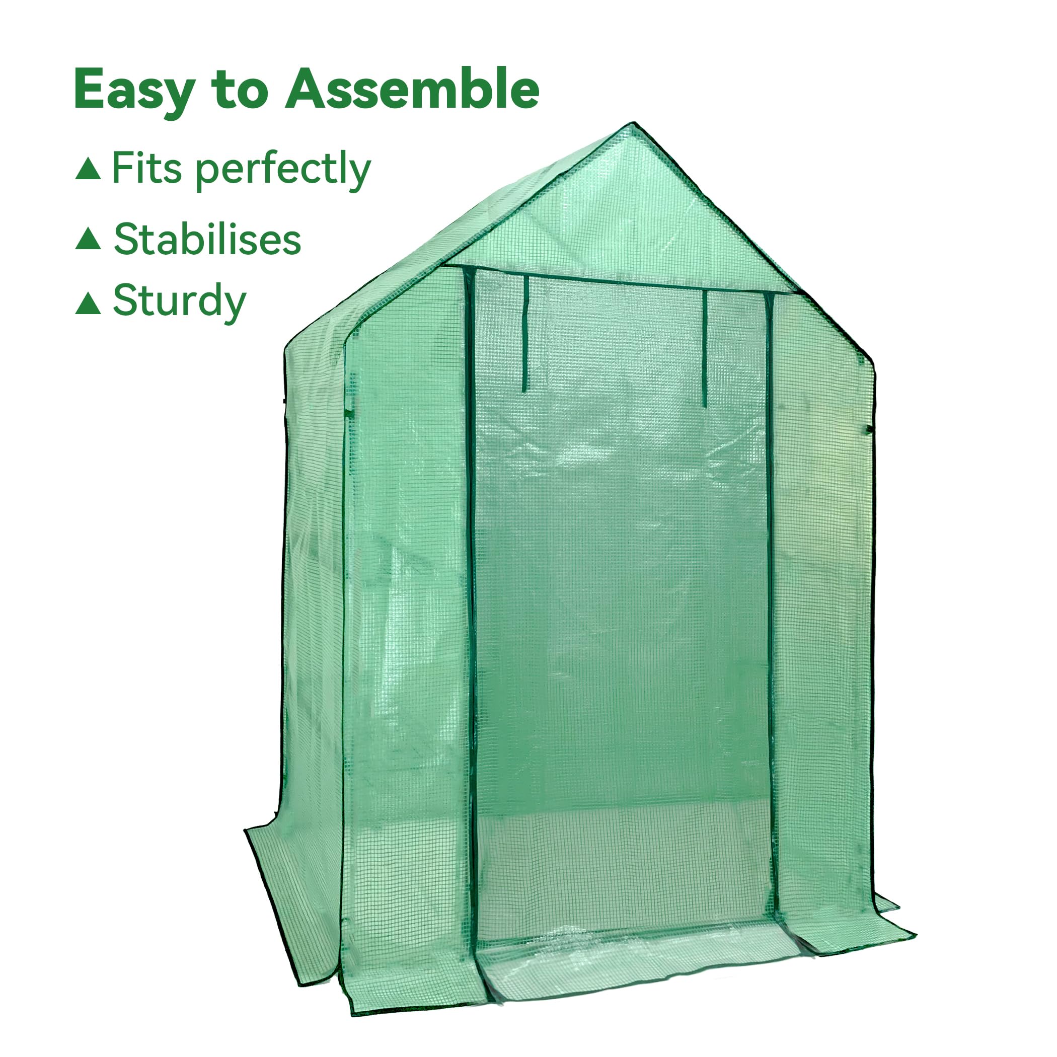 Heyfurni cubierta verde para invernadero 195 cm x 143 cm x 73 cm, 3 niveles reforzados