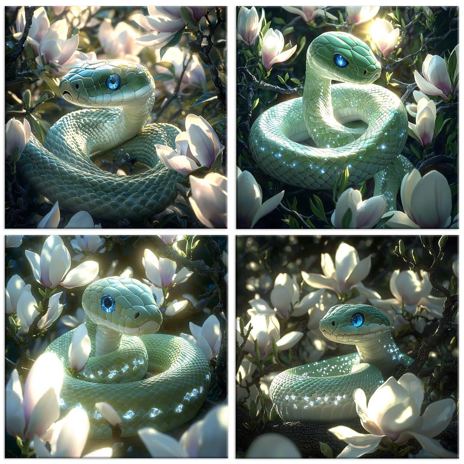 Serpiente de flores de Magnolia Kits de Pintura de Diamantes 35x35cm G-932