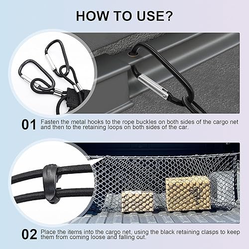 Miniatura 20 de Red de carga para maletero estilo sobre compatible con Toyota RAV4 2015 2016 2017 2018, red de carga altamente elástica para accesorios SUV RAV4