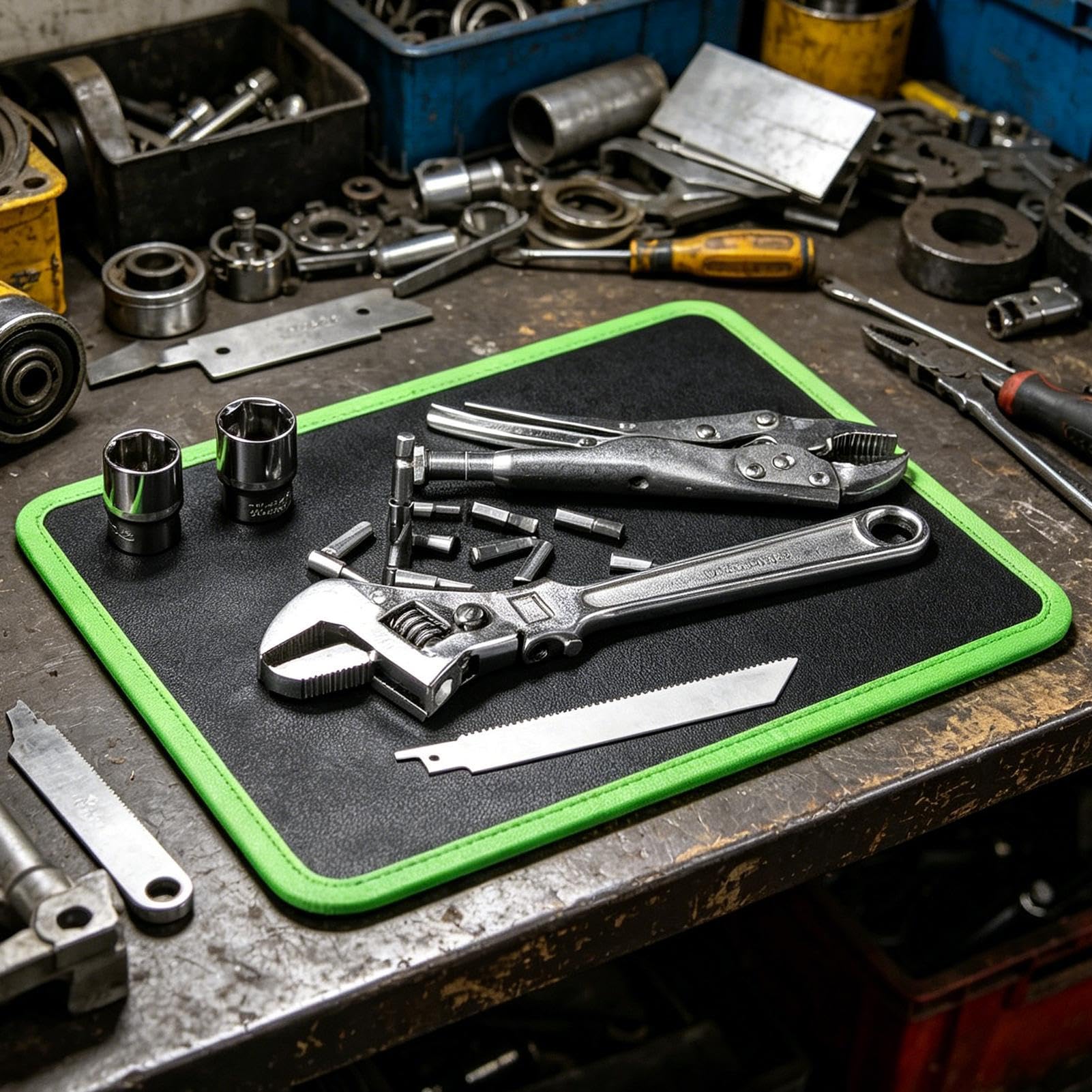 Magnetische Werkzeugmatte 32,3 x 24,8 x 0,7 cm flexibler Halter | Magnetmatte für Werkzeuge für Garage Werkstatt Auto Reparatur Auto Bau Projekt Schreibtisch und Arbeitstisch