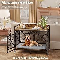 Vista 4 de COZPAW Mueble de Jaula Grande para Perros, Perrera de Madera de 48 Pulgadas para Perros Extra Grandes, Muebles Resistentes para Perros, Jaula