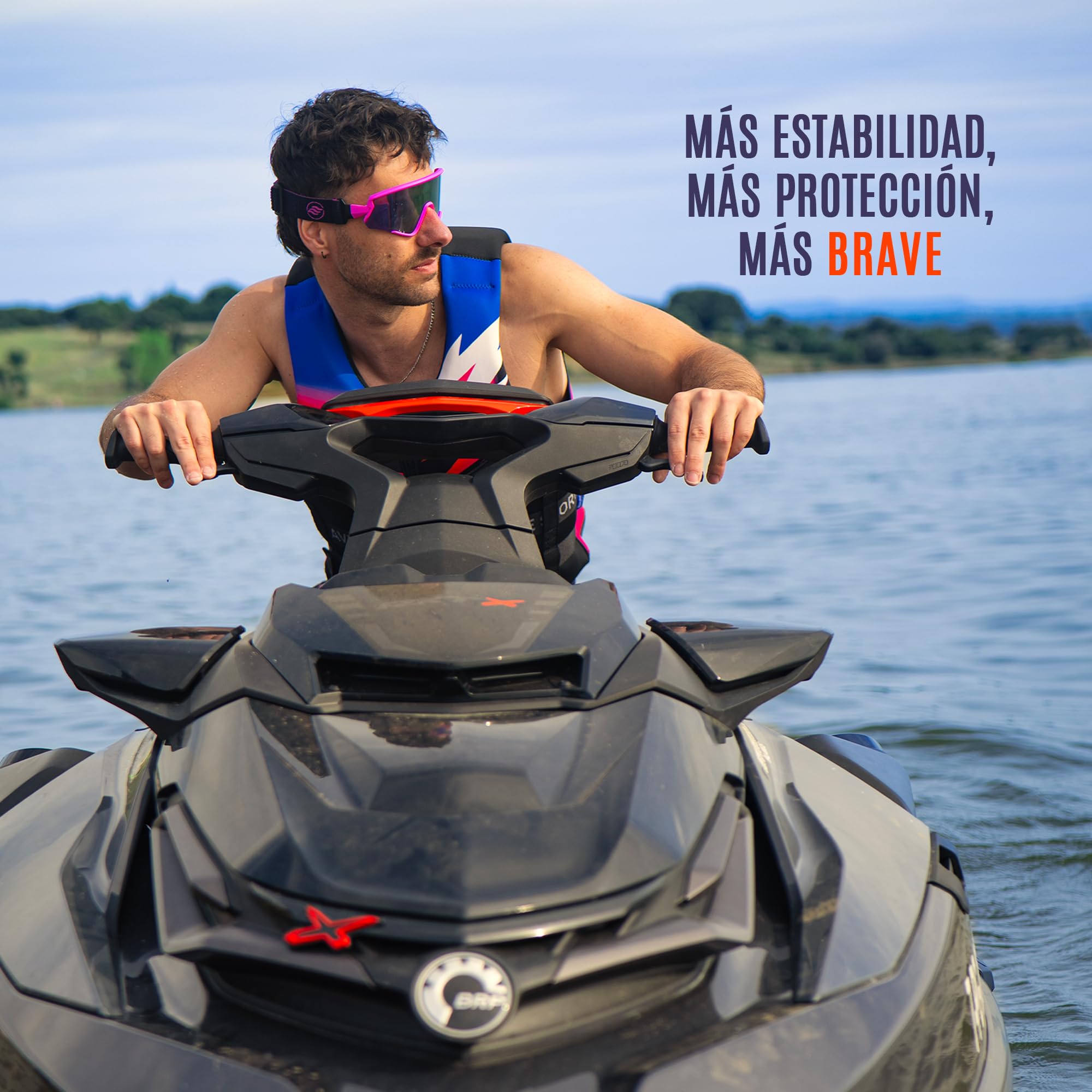 BRAVE RIFT – Gafas deportivas Fotocromáticas o Polarizadas con Lente PC UV400 – Patillas y Cinta Ajustable Intercambiables – Doble Espuma Sellado Agua/Nieve – Set Completo