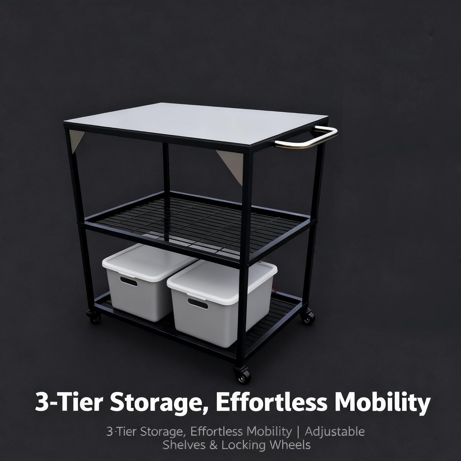 Outdoor Pizza Oven Table for Outside/Indoor & Outdoor Cooking Station/Grill Cart with Wheels/Metal Work Table for Ooni,Blackstone Griddle