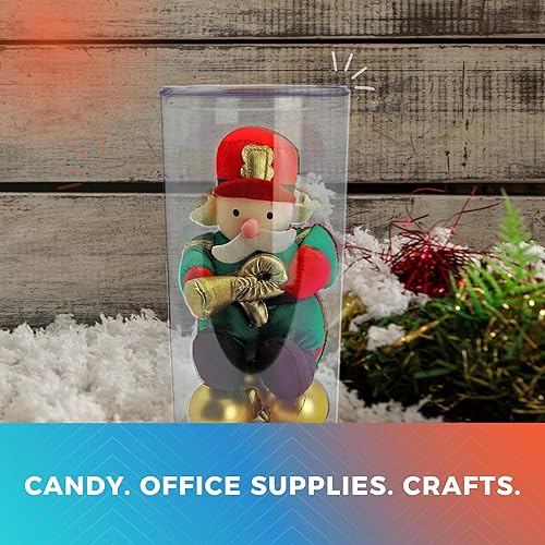 Miniatura 5 de Juego de 4 cajas de acrílico con tapas, 4.25 pulgadas de diámetro x 8.5 pulgadas de alto, fabricadas en Estados Unidos, vitrinas para