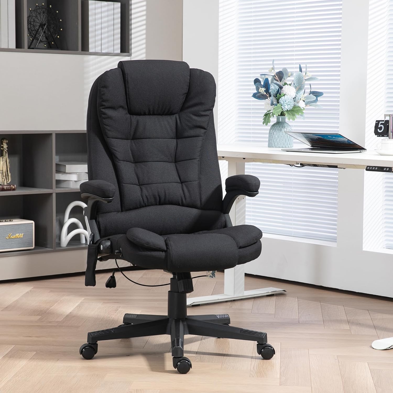 Assembled Vinsetto Massage Office Chair in an office setting