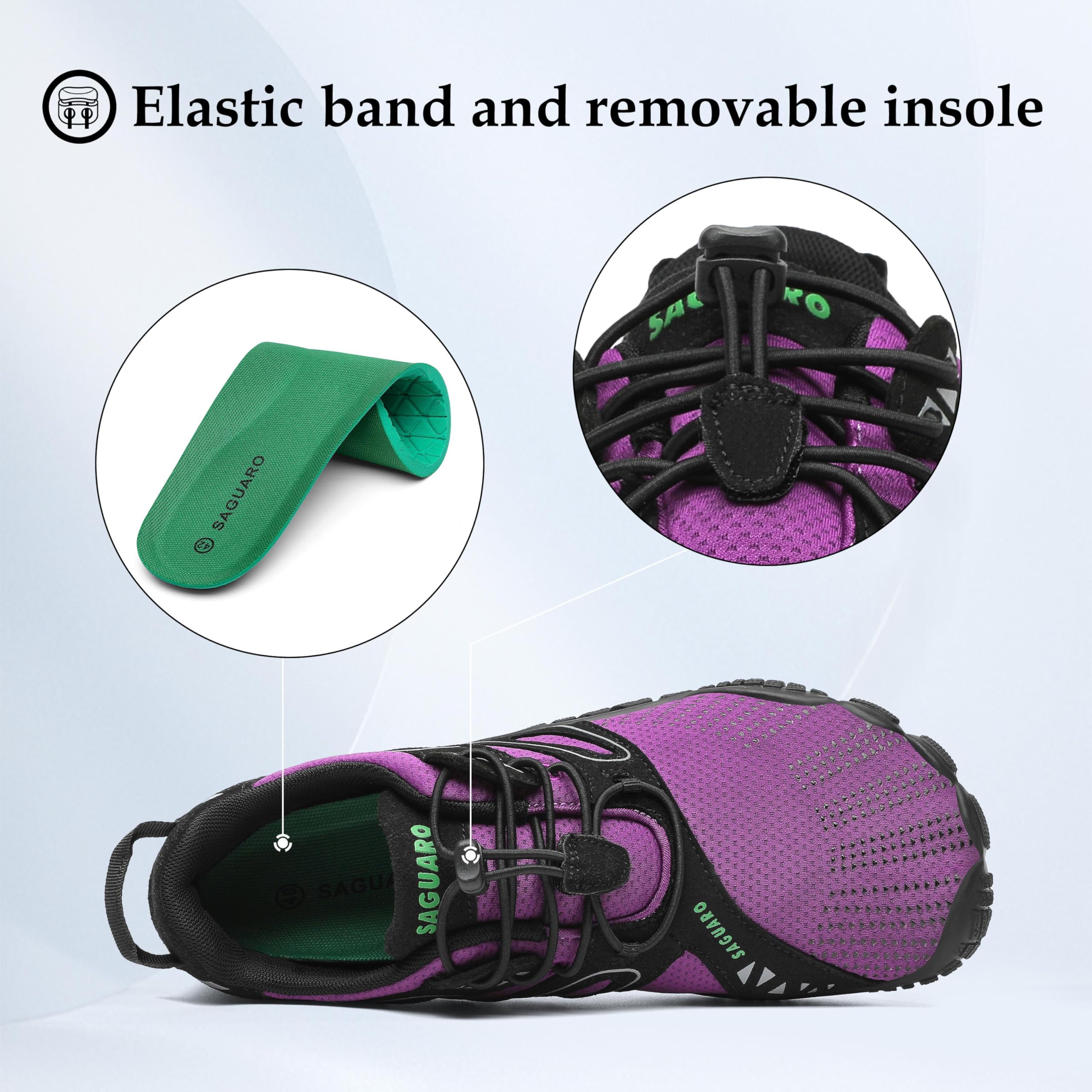 SAGUARO Scarpe Barefoot Minimaliste Uomo Scarpe da Trail Trekking Scarpette da Scoglio