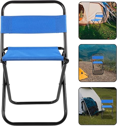 Miniatura 6 de PRETYZOOM Silla de pesca plegable portátil ligera con respaldo para acampar al aire libre, uso en el césped, diseño ergonómico para asientos
