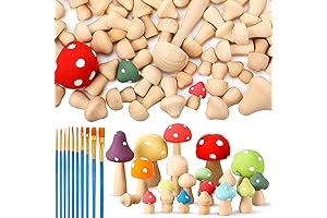 100 Pcs Wooden Mushrooms to Paint