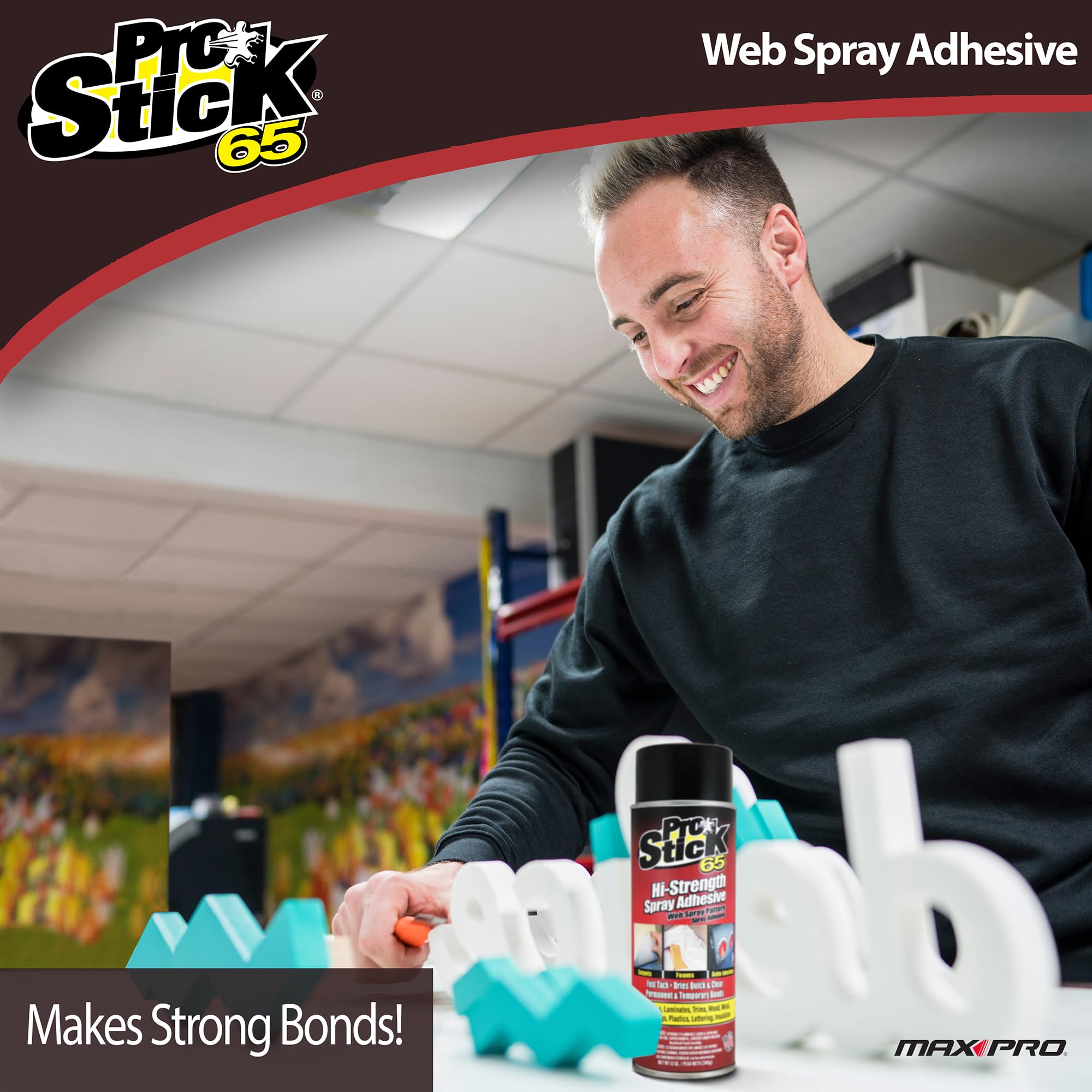 Max Professional Pro Stick 65 High Strength Spray Web Adhesive (17 oz)