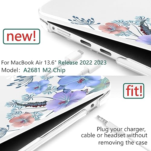 Miniatura 2 de DONGKE Funda con chip para MacBook Air de 13.6 pulgadas M3 M2 versión 2022 2023 2024 con Touch ID modelo A2681 A3113, carcasa rígida de plástico con