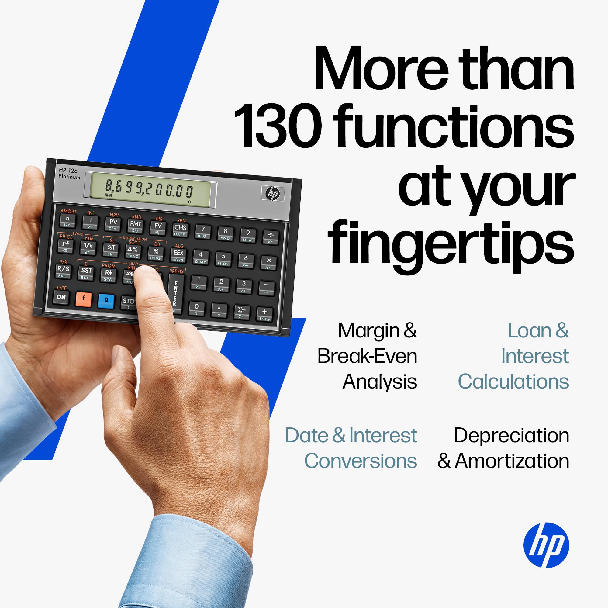 Hewlett Packard HP12C Finanzmathematischer Taschenrechner UPN algebraisch programmierbar Platin