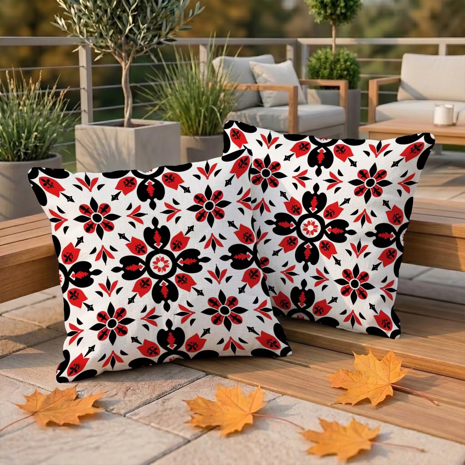 Houss de coussin extérieur imperméable 50x50 lot de 2 mandala