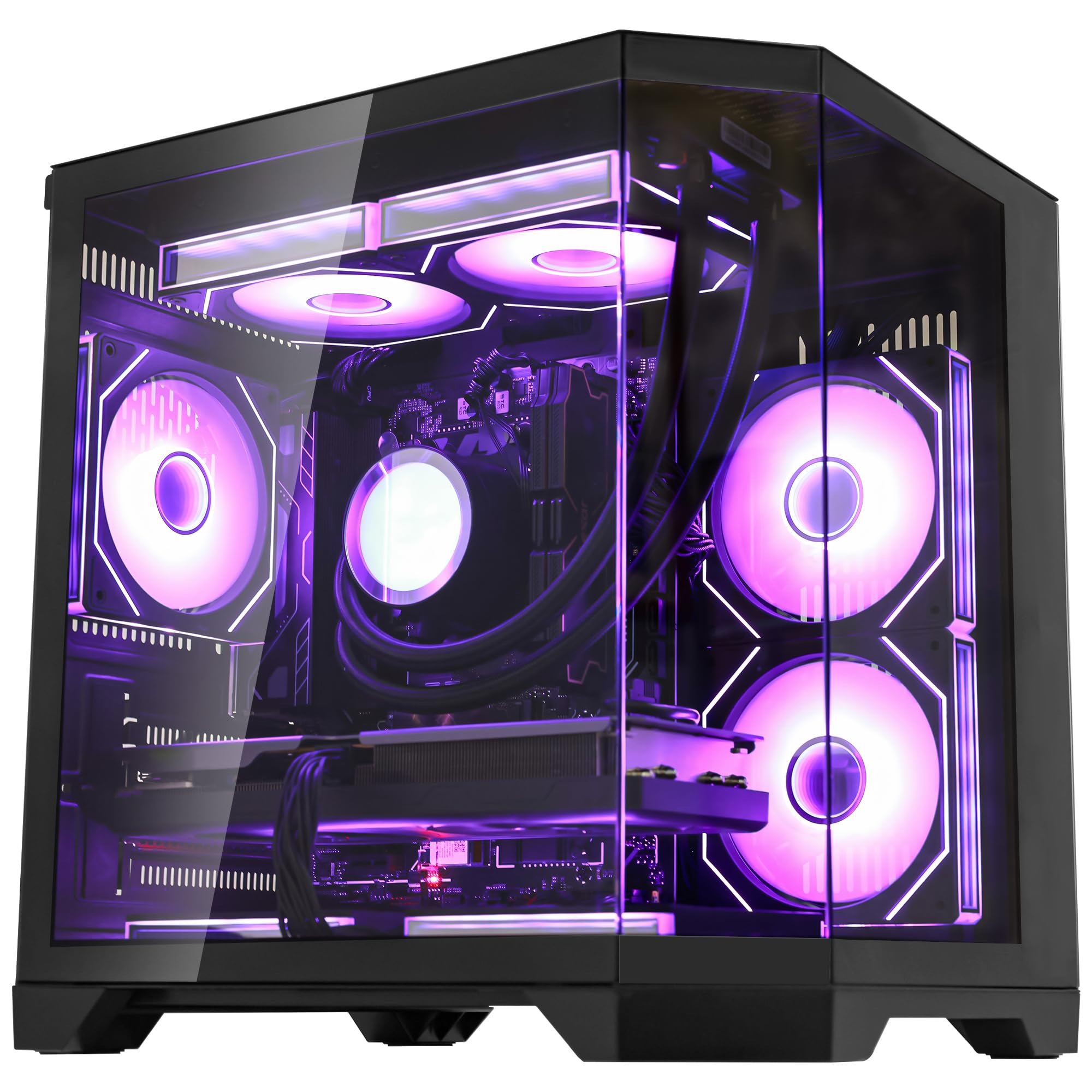 HELLOLAND Ocean of Stars Gaming PC Desktop- AMD Ryzen 7 7700, Intel Arc B580 12GB, 32GB DDR5 RAM, 1TB PCIe SSD, WiFi + BT, Windows 11 -RGB Prebuilt
