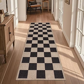 Weave Rug Runner Hallway Non-Slip 60 x 180 cm Washable Kitchen Rug Hallway Runner Modern Carpet Runner Kitchen Runner Hallway Rug for Kitchen Entrance Living Room Corridor