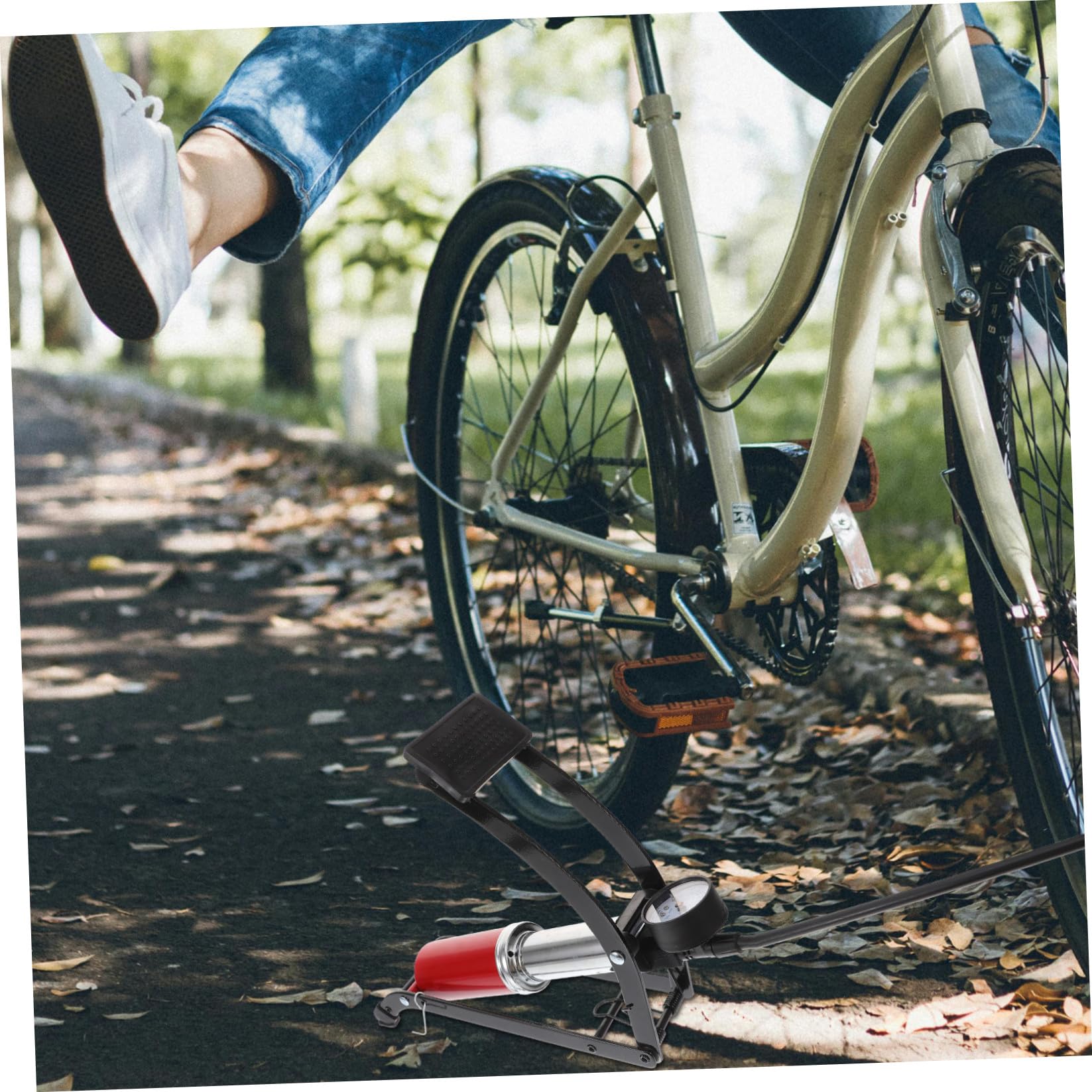 GALPADA Pompa per Bici ad Alta Pressione Portatile con Design Ergonomico Pompa e Compatta per Gonfiaggio Rapido Pneumatici Corsa e Mountain Bike
