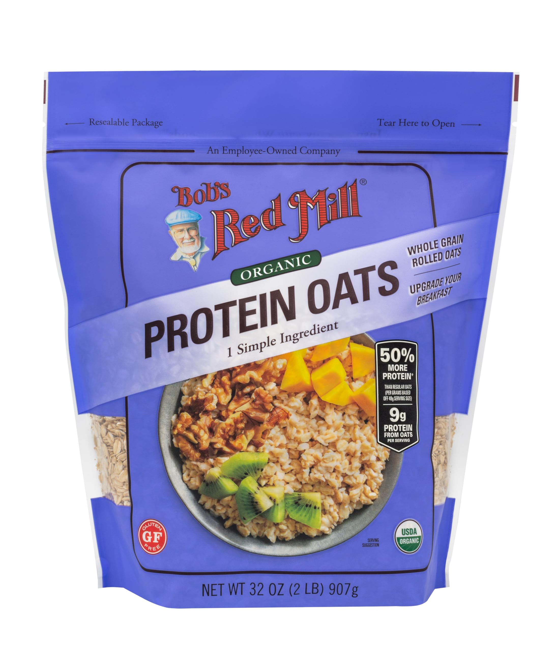 Bob's Red Mill Protein Oats Rolled Gluten Free & Organic 907g