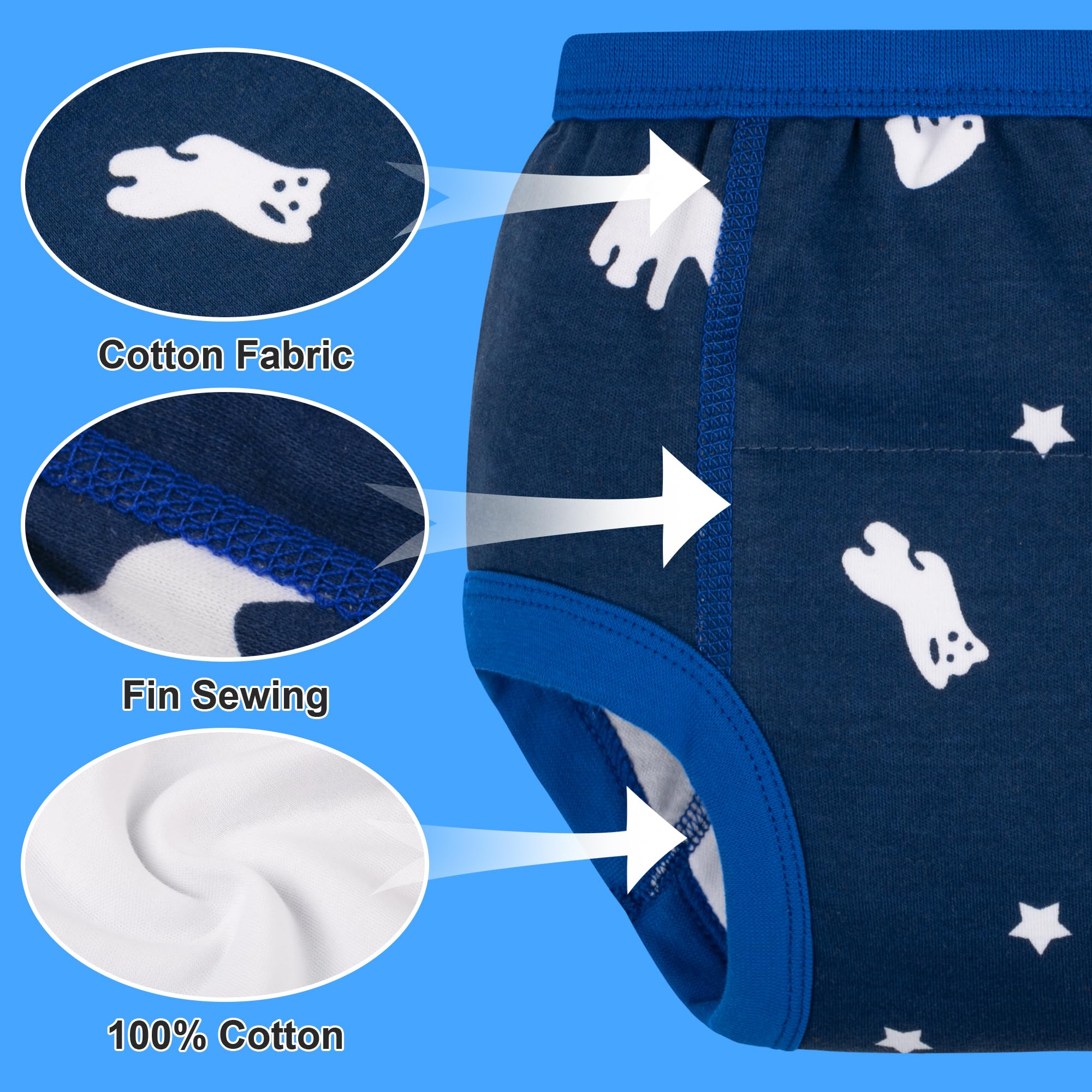 BIG ELEPHANT – Confezione da 6 Mutandine per l'Addestramento al Vasino – 100% Cotone, Biancheria Intima Assorbente per Bambini e Bambine