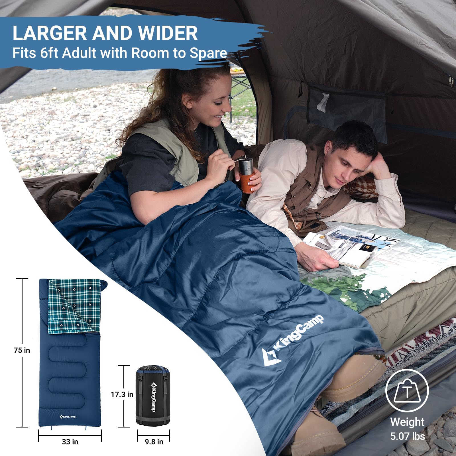 Sleeping Bags For Adults KingCamp Sleeping Bag For Adults, Cold